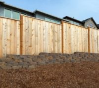 New Homes Backyard Wood Fence